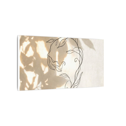 Warm Shoji Screen Canvas Art - Minimal Line Japandi