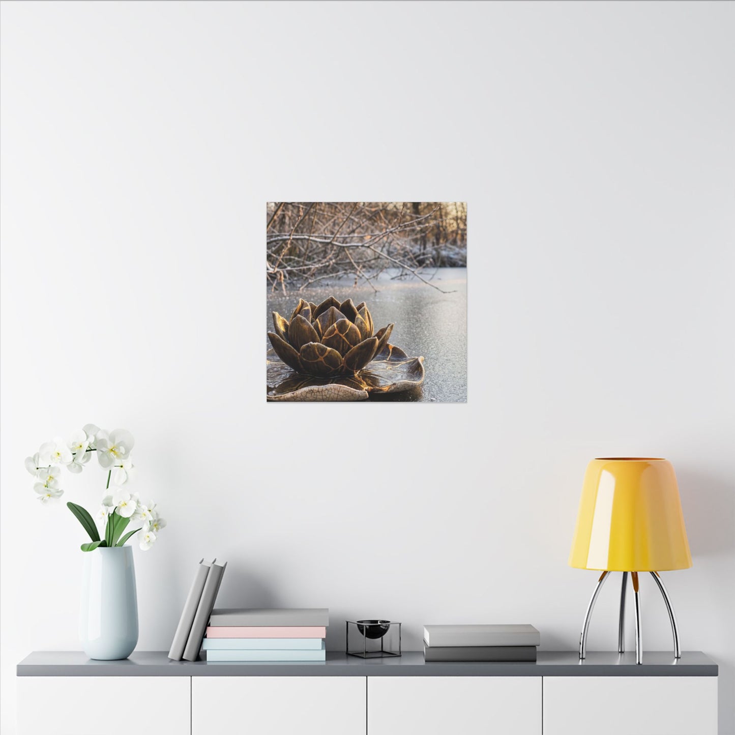 Lotus Flower Gold Repair Canvas Art | Beautiful Kintsugi Art