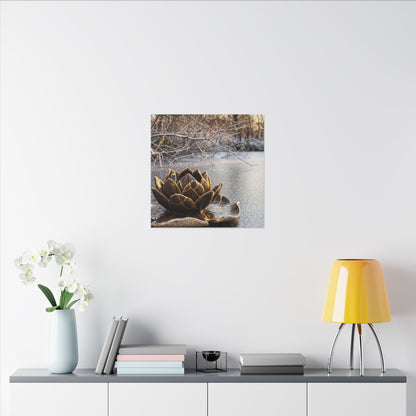 Lotus Flower Gold Repair Canvas Art | Beautiful Kintsugi Art