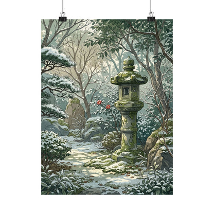 Dappled Stone Lantern Wall Art Print - Japandi Datsuzoku