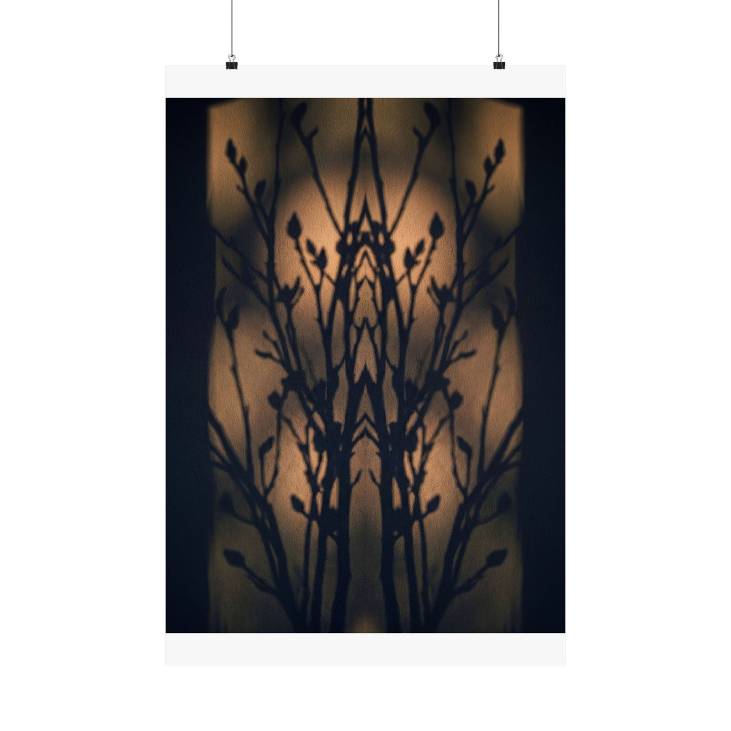 Golden Hour Shadow Play Wall Art Print - Dark Japandi Seijaku