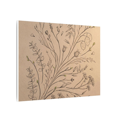 Dried Flowers Canvas Art | Spring Japandi Minimal Line Art