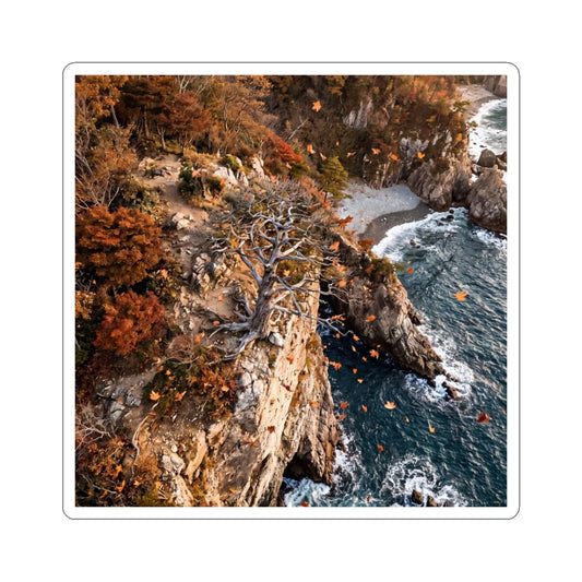 Golden Hour Pine Tree Sticker - Japandi Kanso