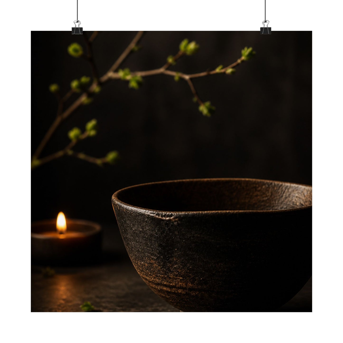 Spring Ceramic Bowl Shadow Zen Wall Art Print | Atmospheric Decor