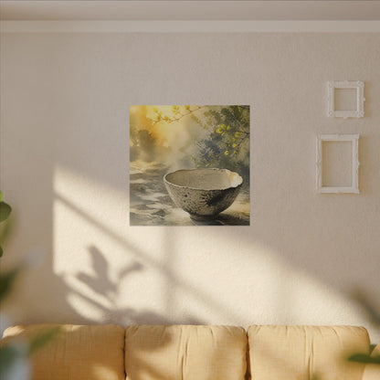 Cozy Ceramic Bowl Canvas Art - Watercolor Japandi
