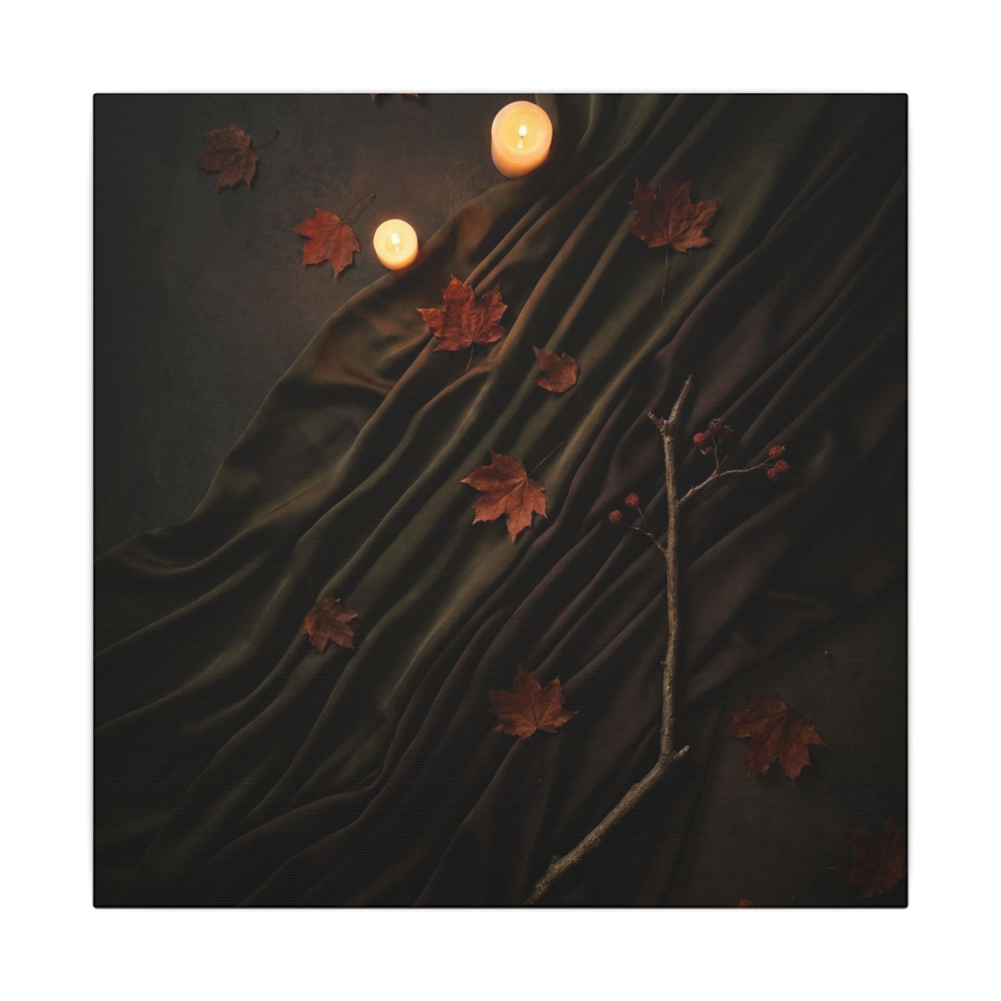 Autumn Silk Drape Moody Minimal Canvas Art | Moody Decor