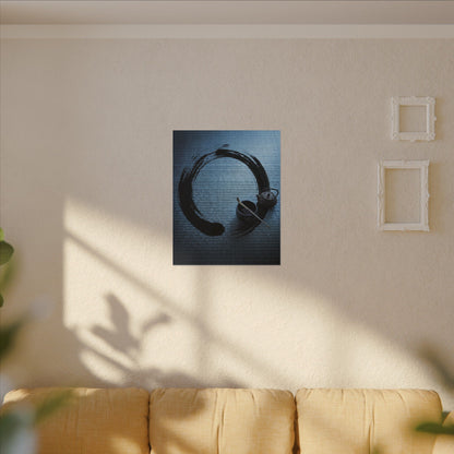 Winter Tea Ceremony Enso Canvas Art | Peaceful Decor