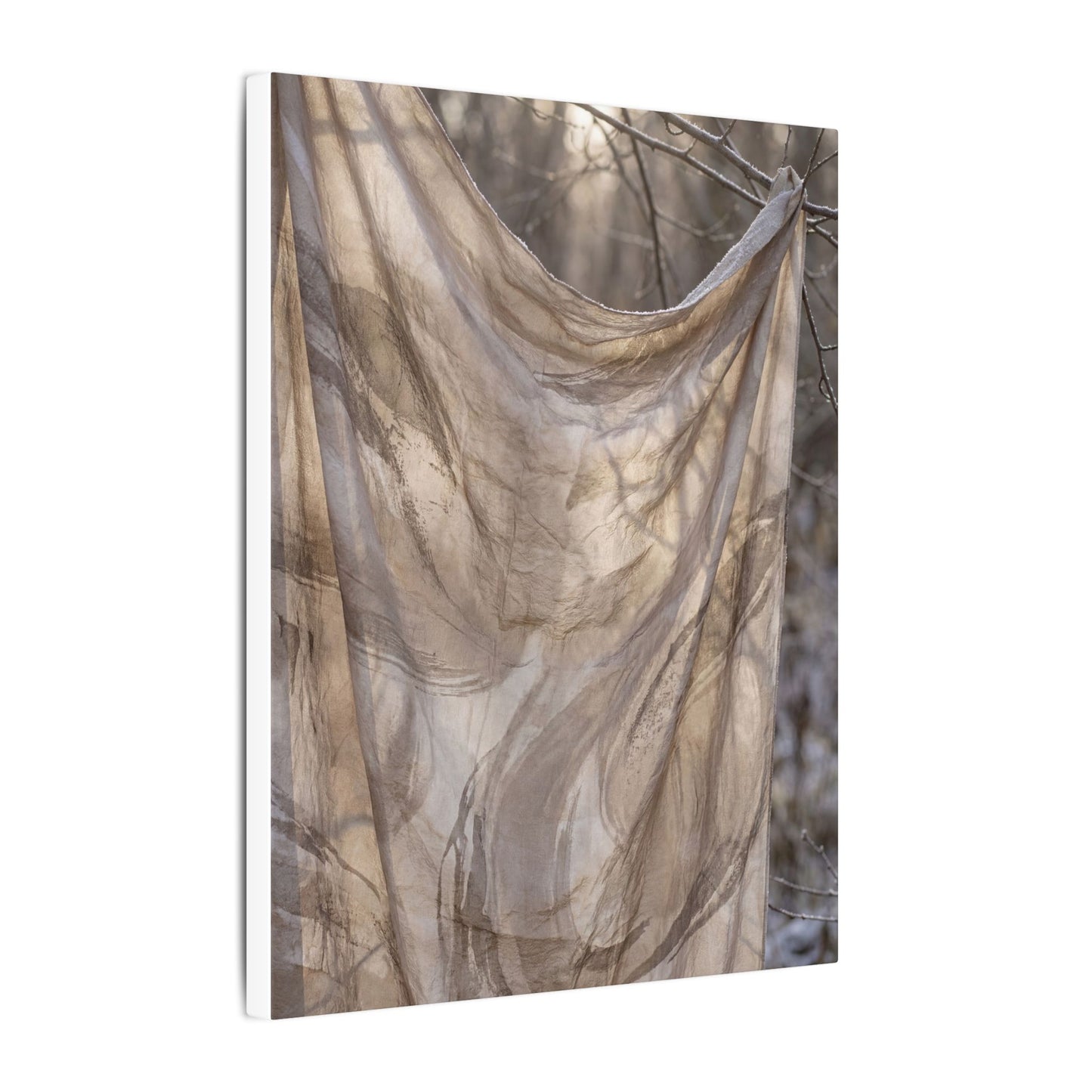 Ma Silk Drape Canvas Art - Japandi Japanese Pattern