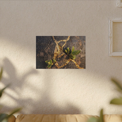 Rust Patina Gold Repair Canvas Art | Resilient Kintsugi Art