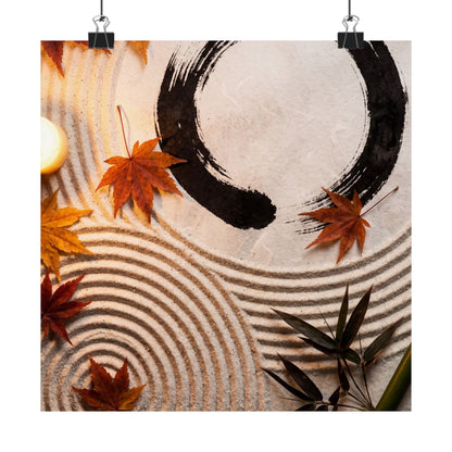 Zen Rock Garden in Candlelight | Enso Wall Art Print