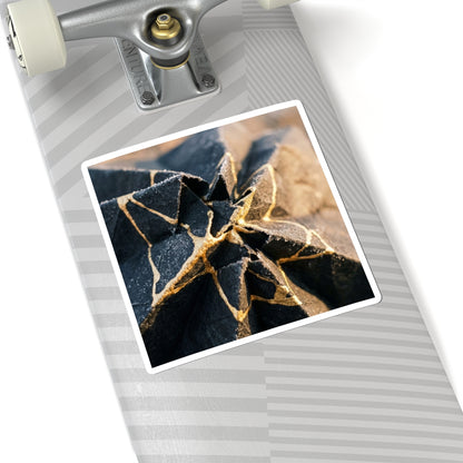 Paper Fold Sticker | Winter Kintsugi Gold Repair Art Art Print
