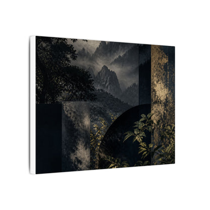 Mountain Mist Summer Canvas Art | Dark Japandi Atmospheric Design