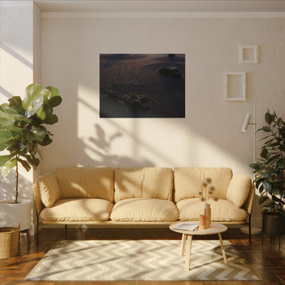 Spring Rock Garden Shadow Zen Canvas Art | Luxurious Decor