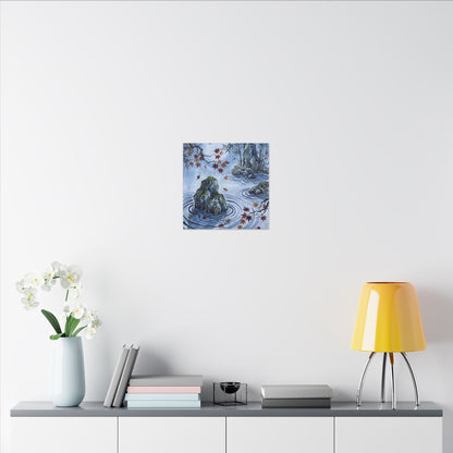 Rock Garden Autumn Canvas Art | Zen Tranquil Design