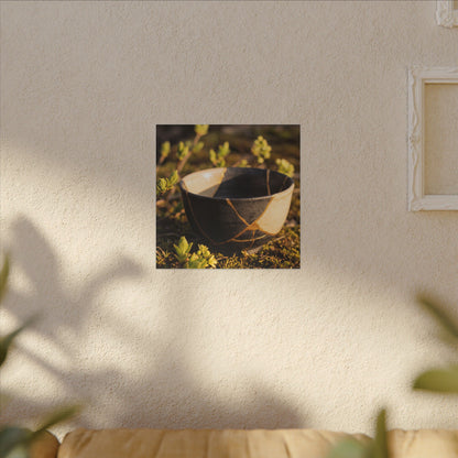 Seijaku Broken Pottery Canvas Art - Kintsugi Gold Repair
