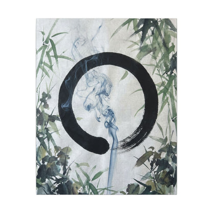 Zen Incense Smoke in Moonlight | Enso Canvas Art