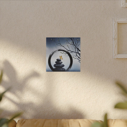 River Stones Spring Canvas Art | Zen Peaceful Design