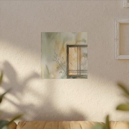 Ma Shoji Screen Canvas Art - Japandi Watercolor