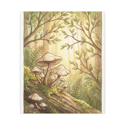 Spring Wild Mushrooms Mushroom Illustration Canvas Art | Cozy Decor