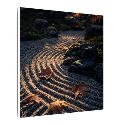 Rock Garden Moody Minimal Canvas Art | Bold Dark Japandi Art