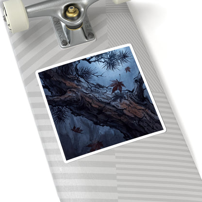 Kanso Pine Tree Sticker - Dark Japandi Shadow Zen