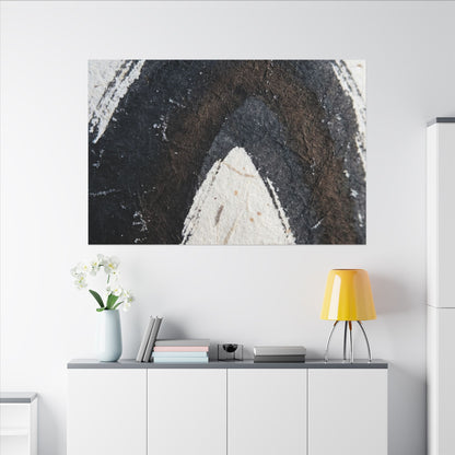 Moody Ink Brushstroke Canvas Art - Moody Minimal Dark Japandi