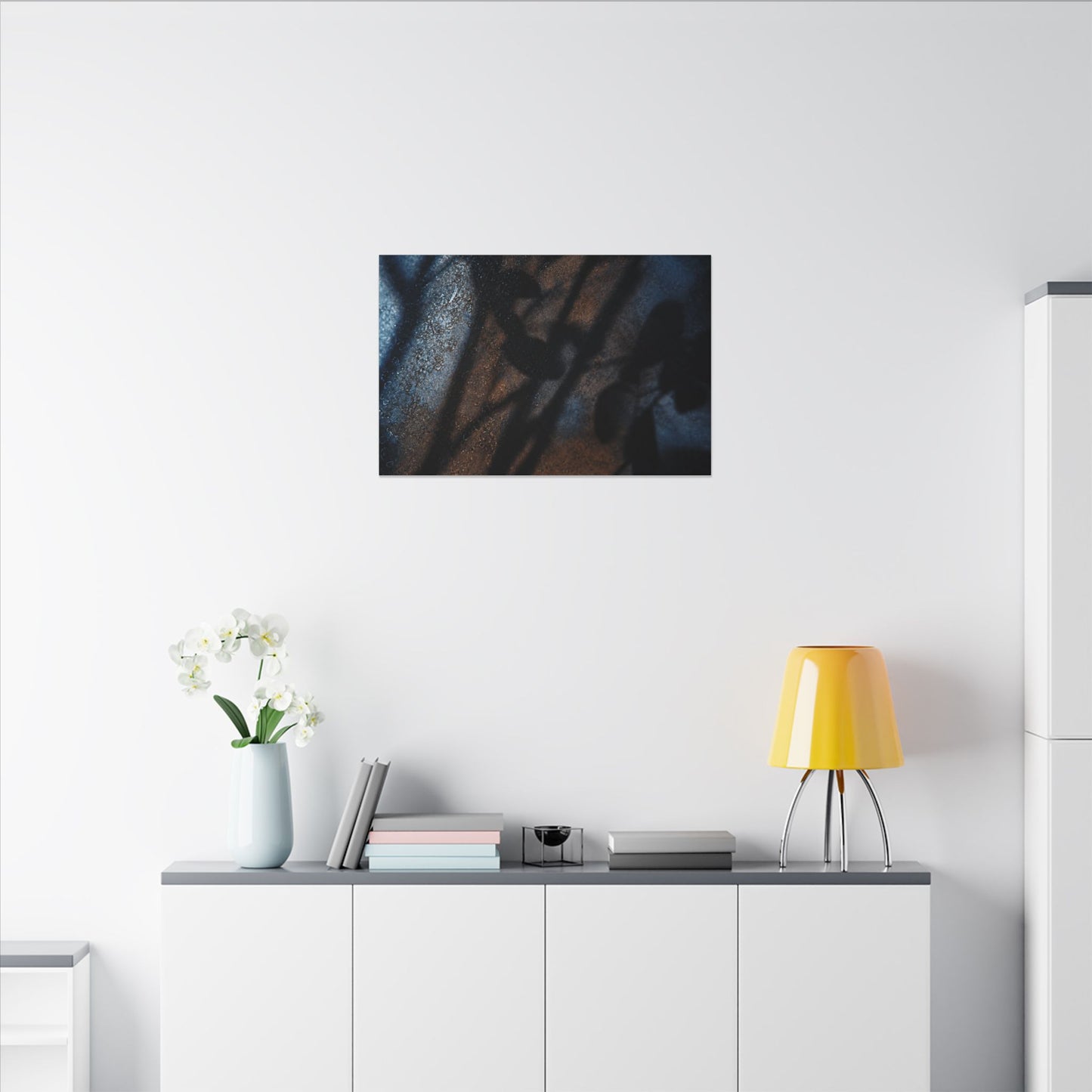 Moonlight Shadow Play Canvas Art - Dark Japandi Ma