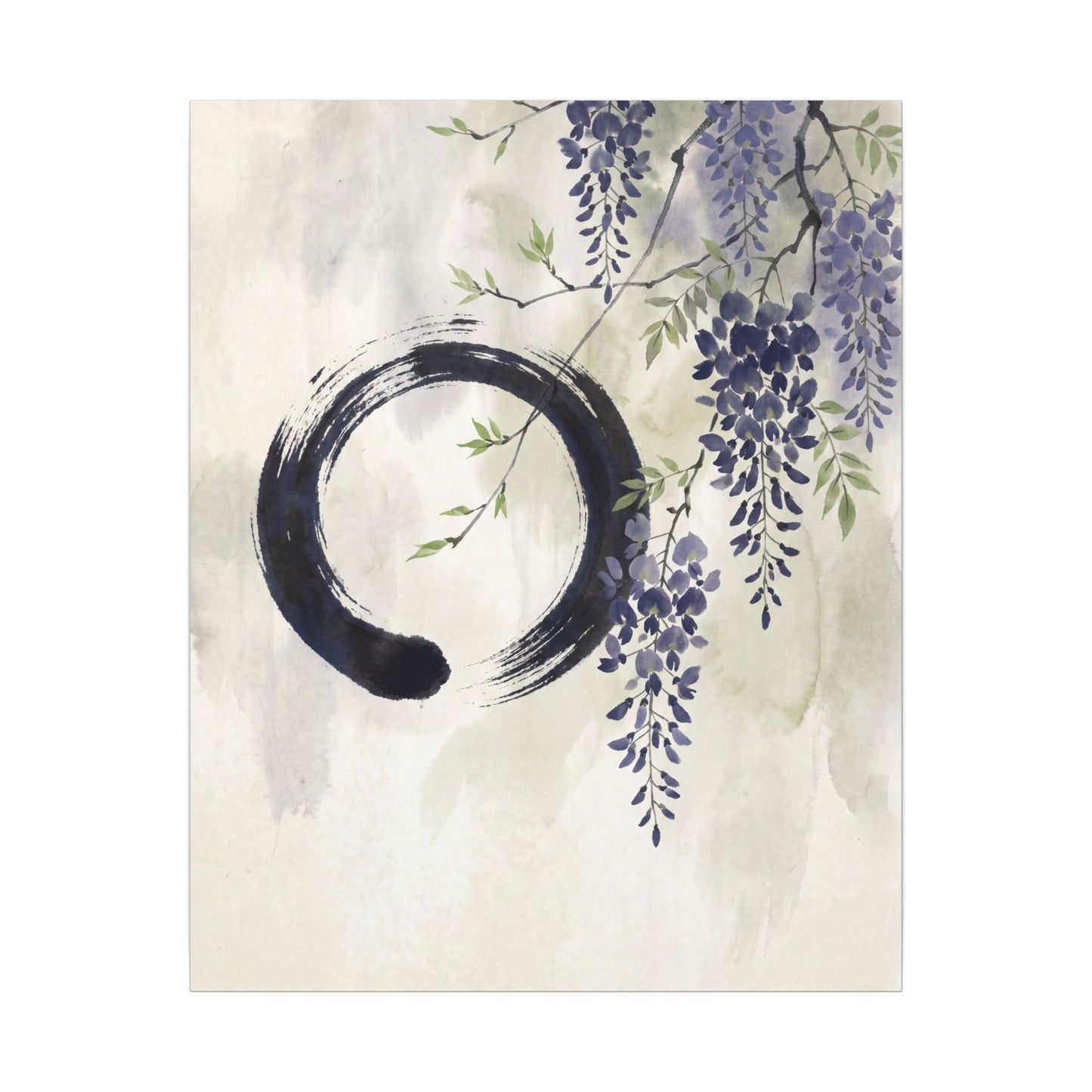 Wisteria Enso Canvas Art | Serene Zen Art