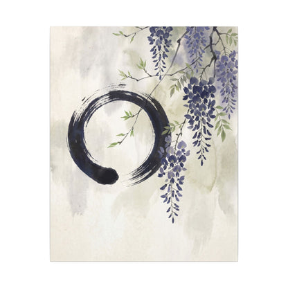 Wisteria Enso Canvas Art | Serene Zen Art