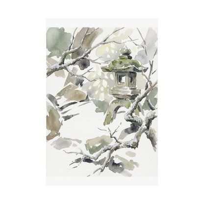 Dappled Stone Lantern Wall Art Print - Japandi Ma
