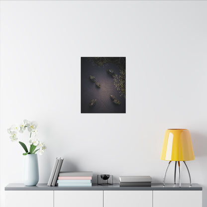 Dark Japandi Rock Garden in Dawn | Shadow Zen Canvas Art