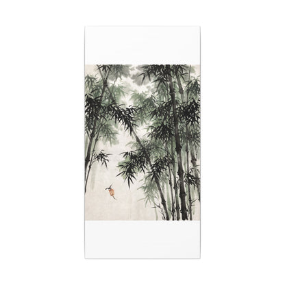 Zen Bamboo Grove in Overcast | Sumi E Canvas Art