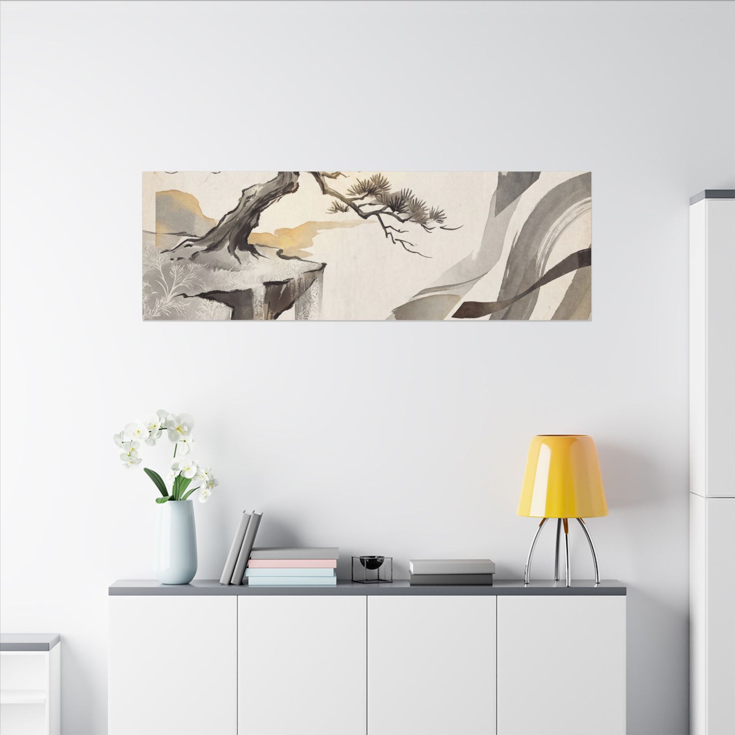 Golden Hour Pine Tree Canvas Art - Japandi Seijaku