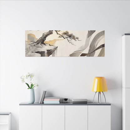 Golden Hour Pine Tree Canvas Art - Japandi Seijaku