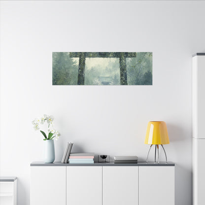 Earthy Torii Gate Canvas Art - Watercolor Japandi