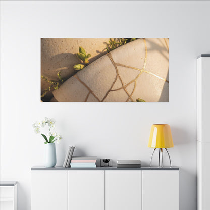 Spring Broken Pottery Gold Vein Canvas Art | Beautiful Decor