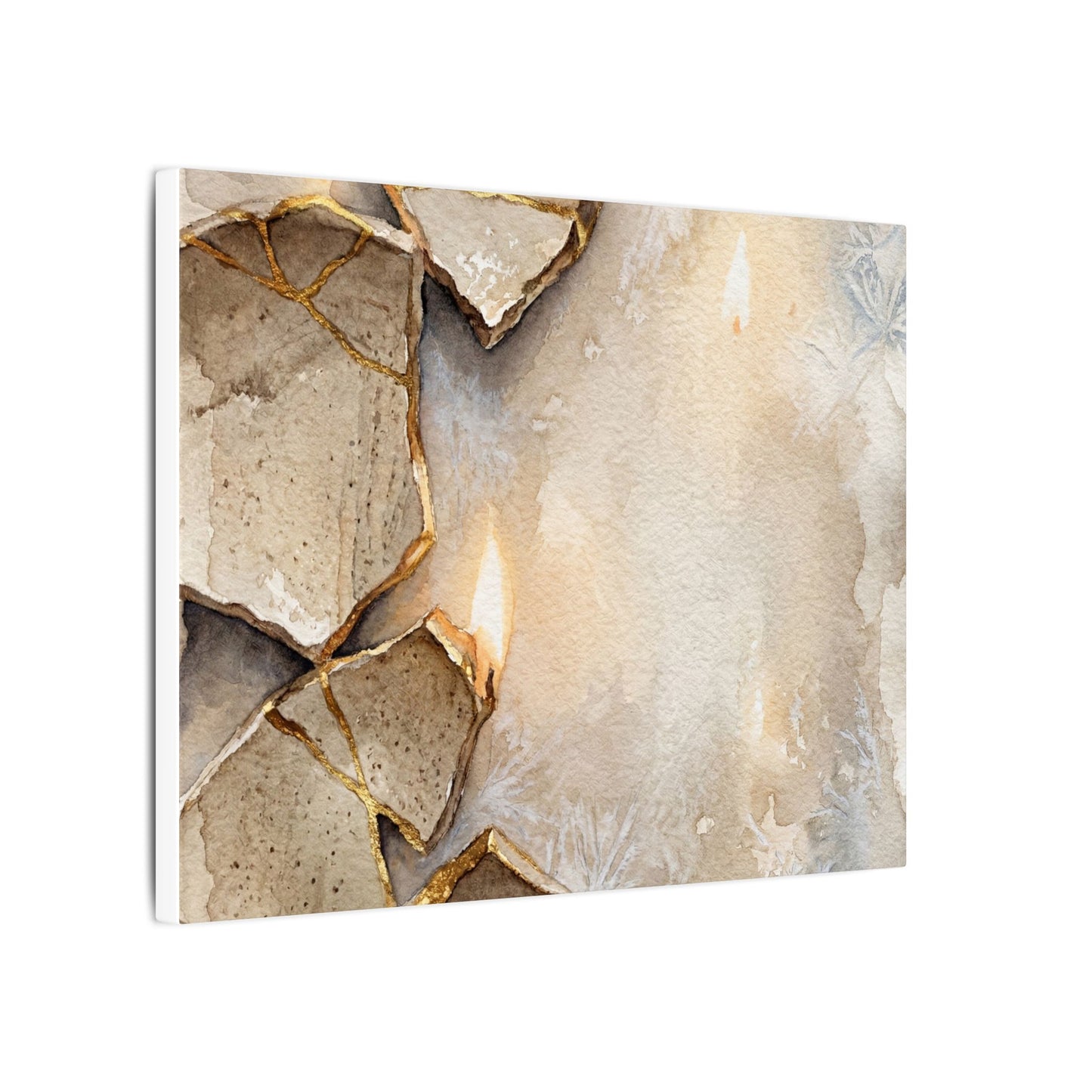 Broken Pottery Winter Canvas Art | Japandi Warm Design