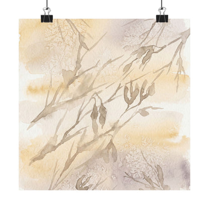 Shadow Play Winter Wall Art Print | Japandi Warm Design