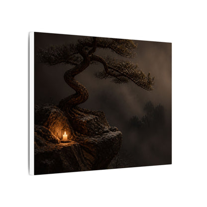 Pine Tree Shadow Zen Canvas Art | Luxurious Dark Japandi Art