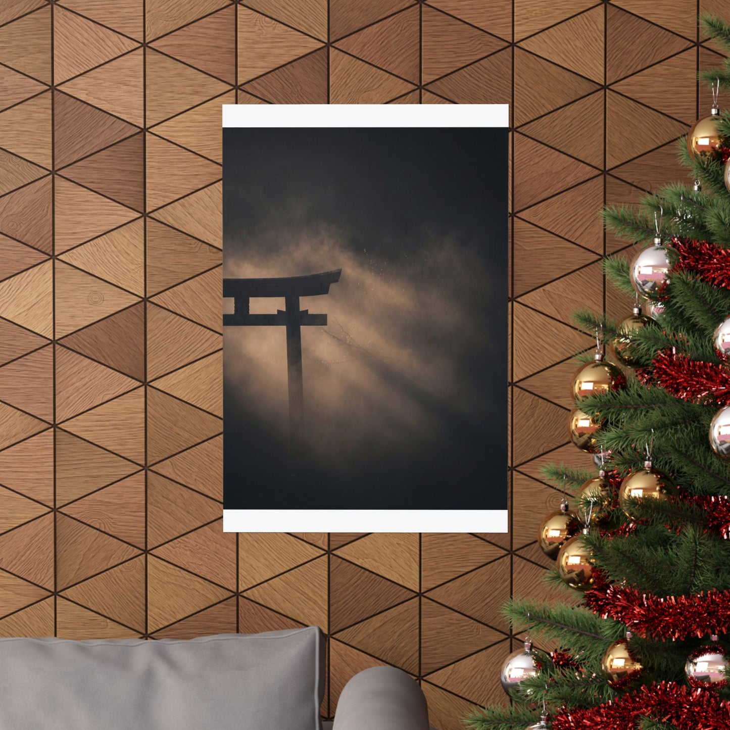 Spring Torii Gate Shadow Zen Wall Art Print | Luxurious Decor