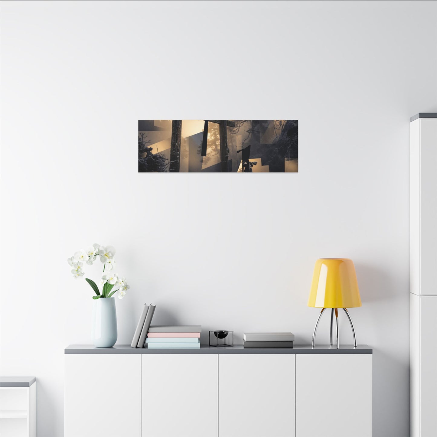 Winter Torii Gate Moody Minimal Canvas Art | Bold Decor