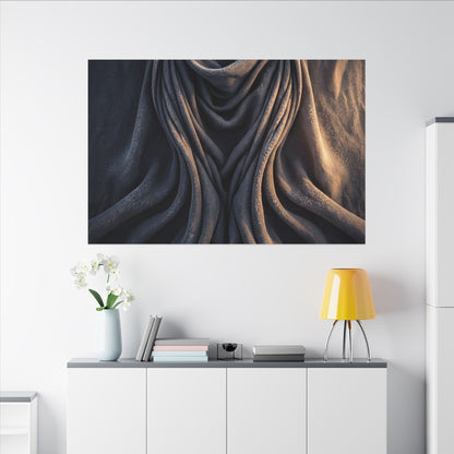 Moody Silk Drape Canvas Art - Shadow Zen Dark Japandi