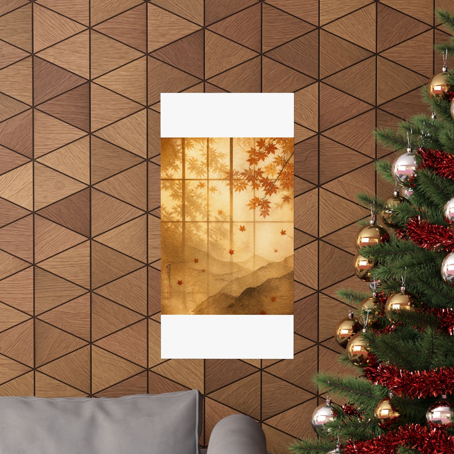 Shoji Screen Wall Art Print | Autumn Japandi Texture Art
