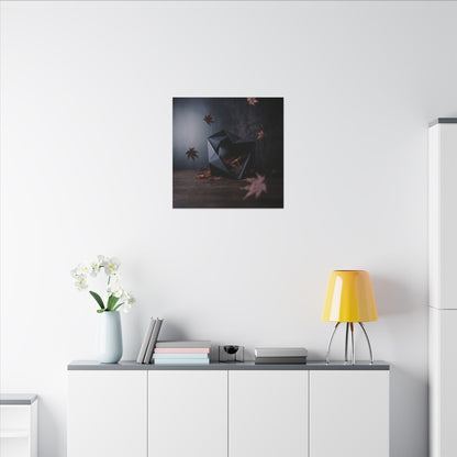 Dark Japandi Paper Fold in Dawn | Shadow Zen Canvas Art
