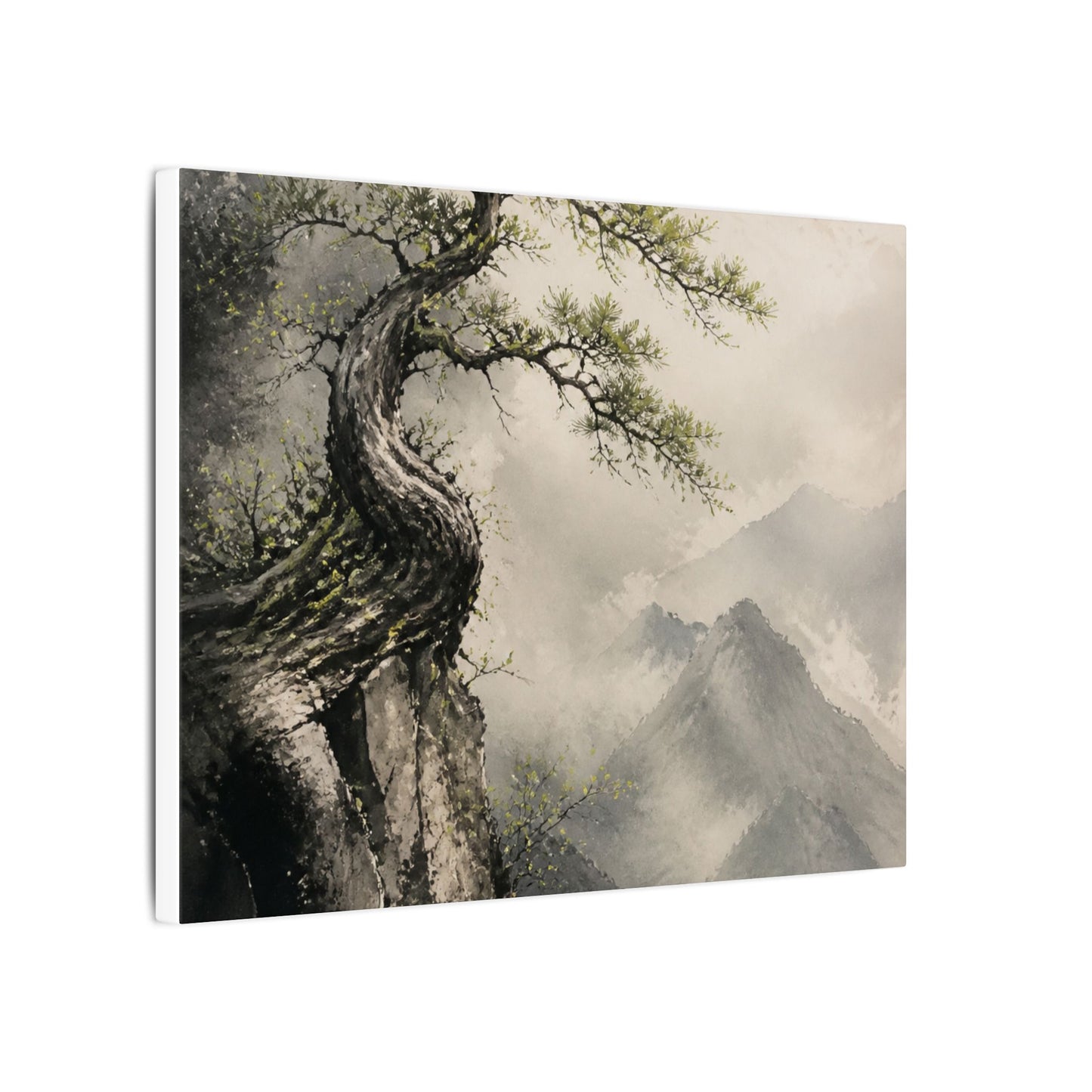 Spring Pine Tree Watercolor Canvas Art | Warm Decor