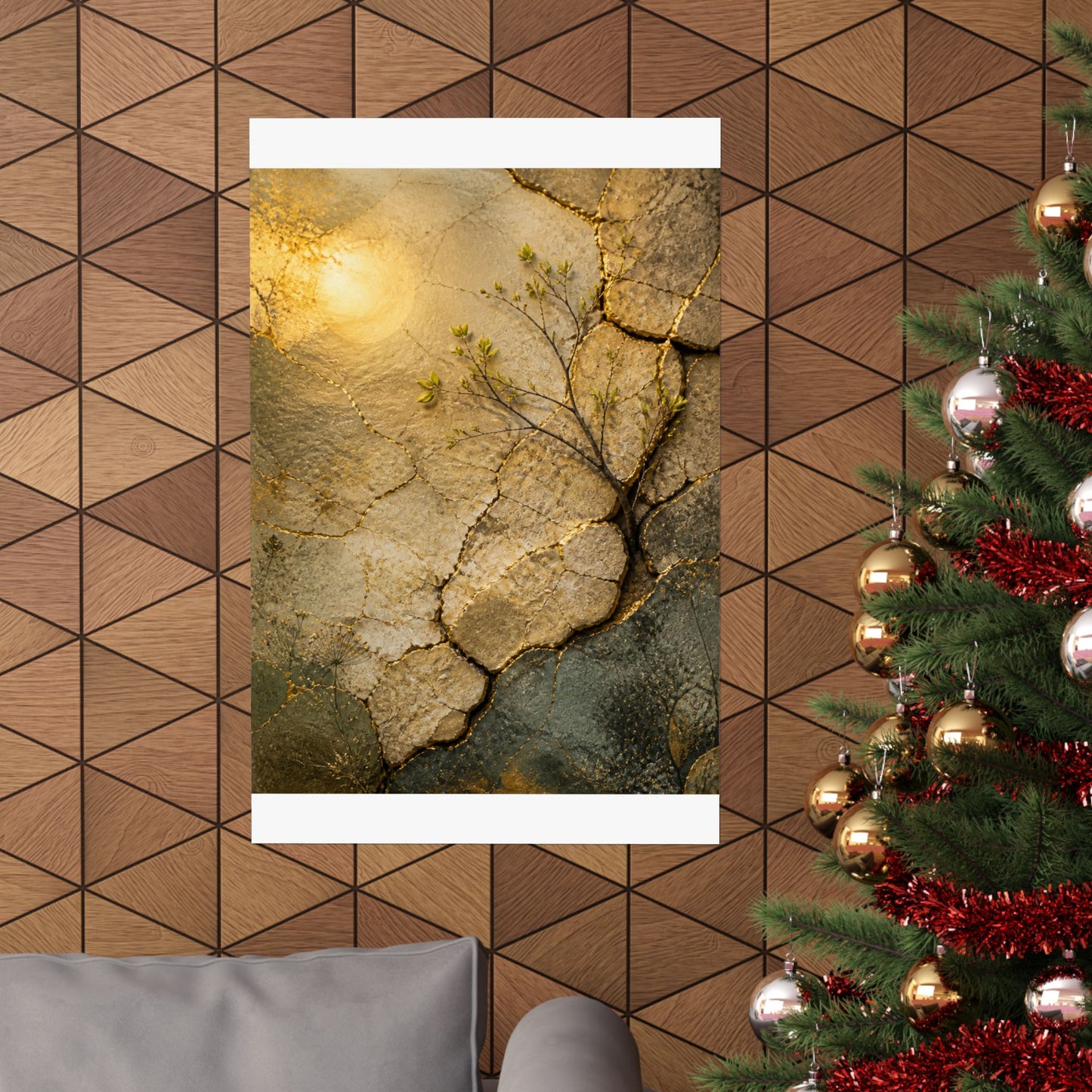 Cracked Earth Texture Wall Art Print | Earthy Japandi Art