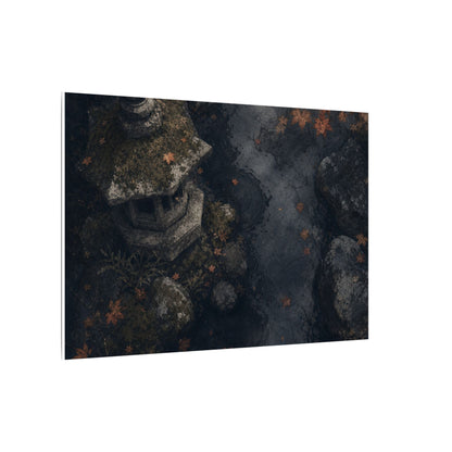 Stone Lantern Canvas Art | Autumn Japandi Texture Art