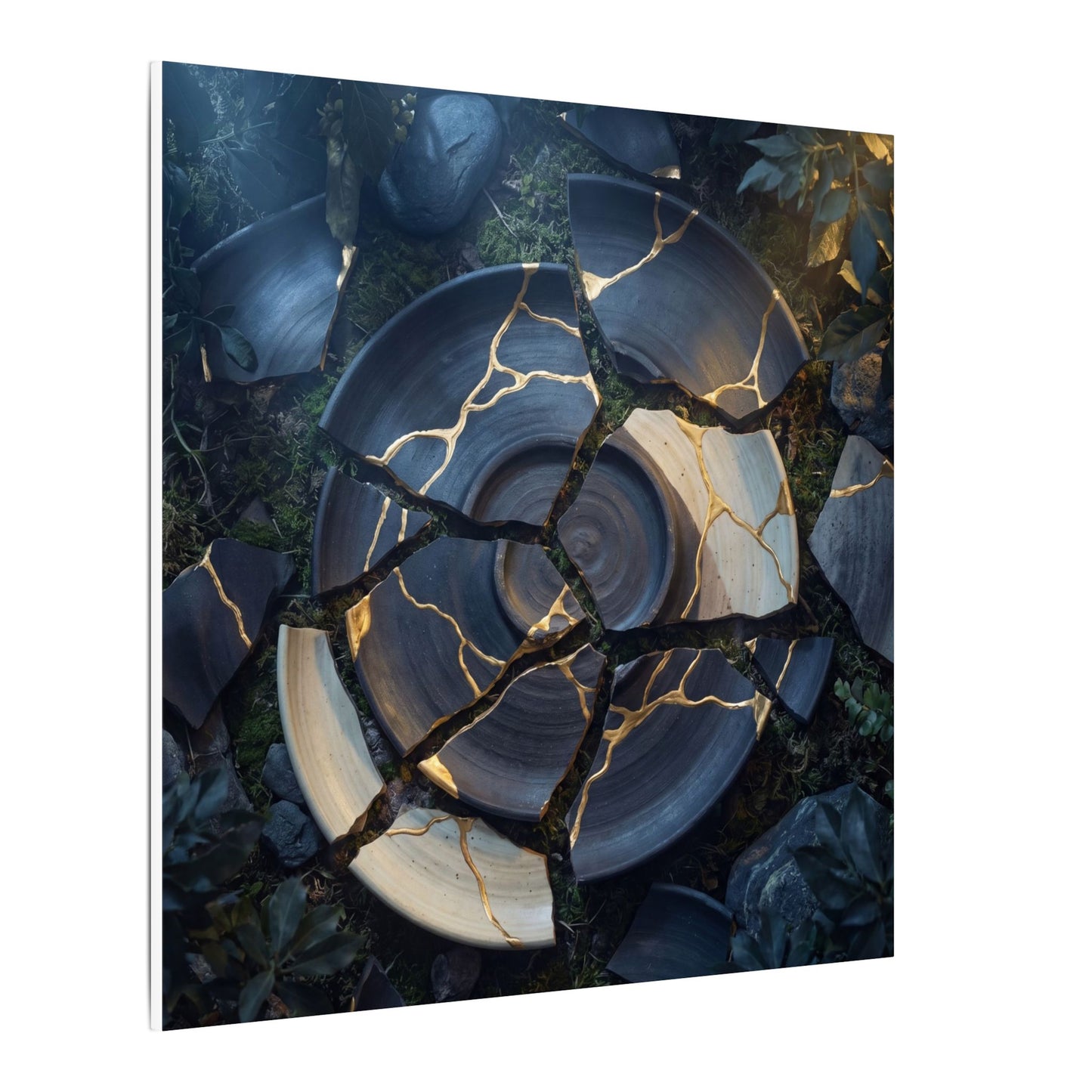 Resilient Broken Pottery Canvas Art - Gold Vein Kintsugi