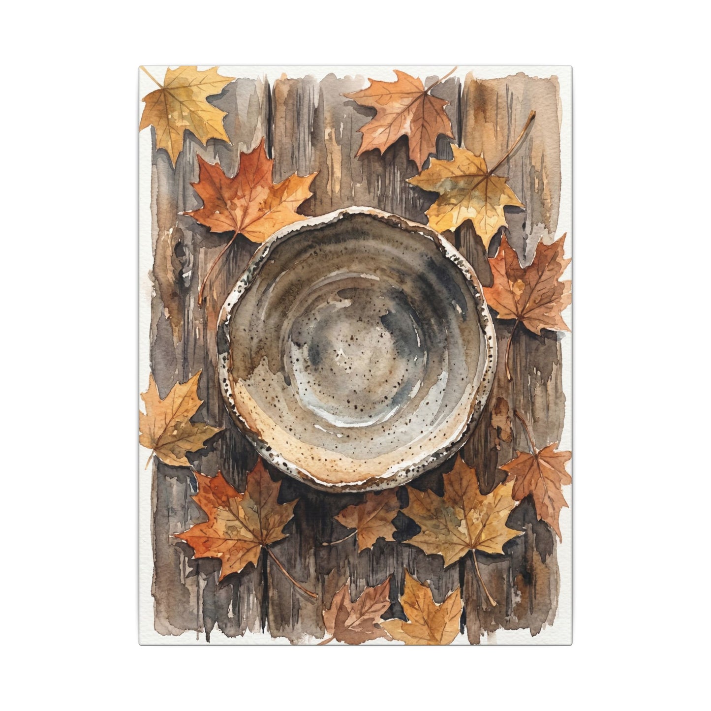 Ma Ceramic Bowl Canvas Art - Japandi Watercolor