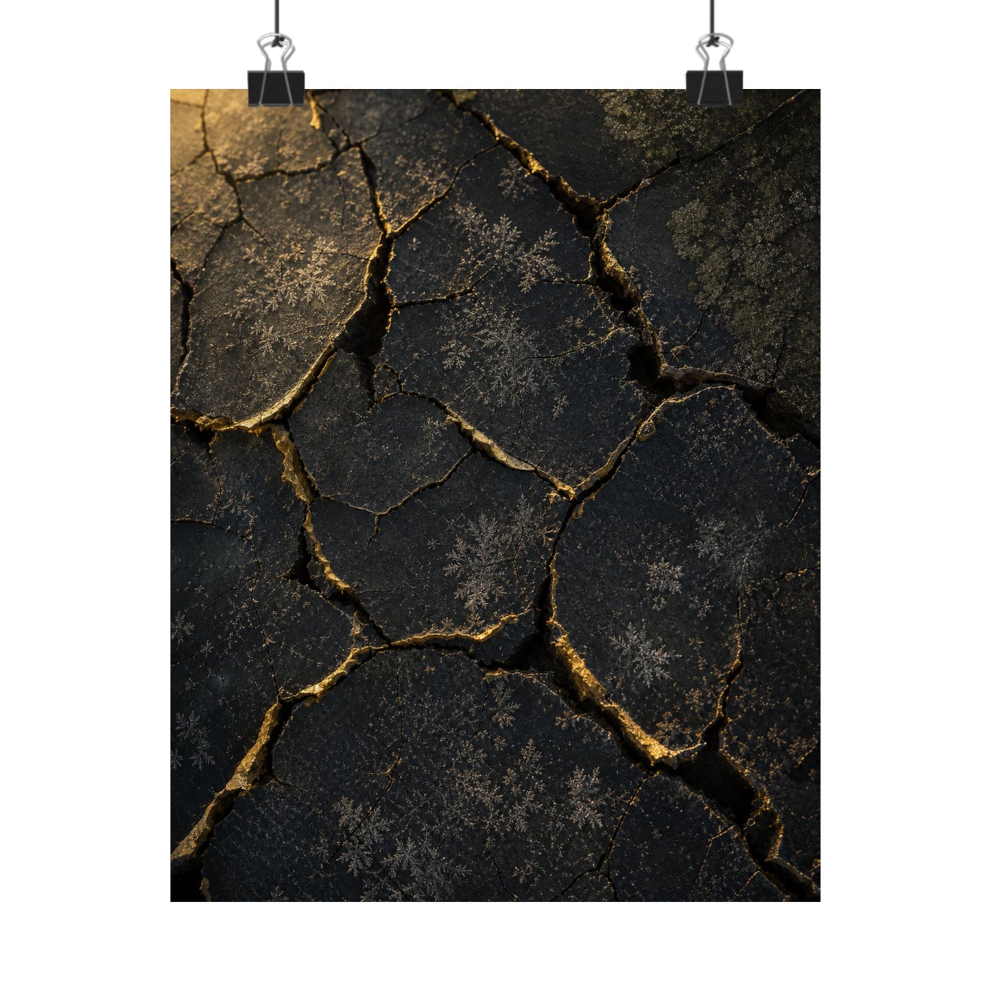 Cracked Earth Shadow Zen Wall Art Print | Atmospheric Dark Japandi Art